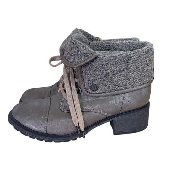 Roxy Thompson Boots Distressed Combat Faux Leather Lace Up Lined Gold Women's 8 - Picture 5 of 9